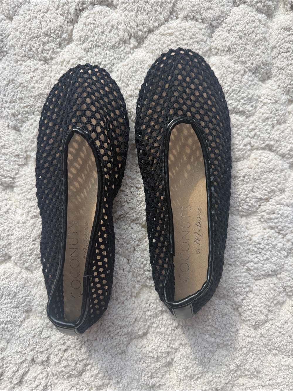 Coconuts by Matisse Black Open-Weave Slip-On Flats